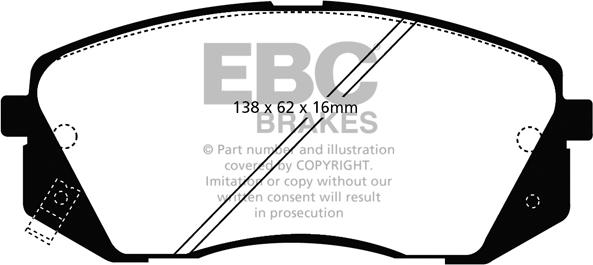 EBC Brakes DP21809 - Комплект спирачно феродо, дискови спирачки vvparts.bg