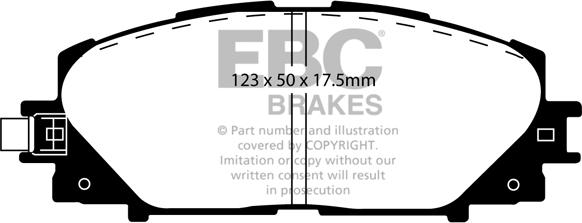 EBC Brakes DP1817 - Комплект спирачно феродо, дискови спирачки vvparts.bg