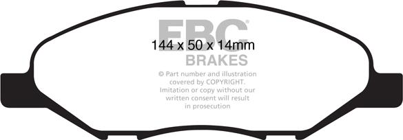 EBC Brakes DP1832 - Комплект спирачно феродо, дискови спирачки vvparts.bg