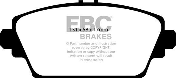 EBC Brakes DP51339NDX - Комплект спирачно феродо, дискови спирачки vvparts.bg