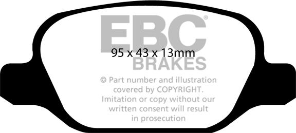 EBC Brakes DP1338 - Комплект спирачно феродо, дискови спирачки vvparts.bg