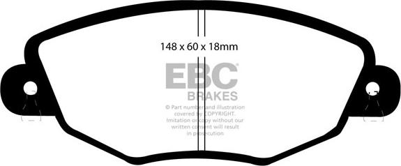 EBC Brakes DP1322 - Комплект спирачно феродо, дискови спирачки vvparts.bg