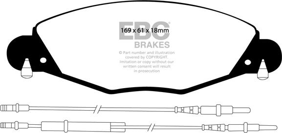 EBC Brakes DP1372 - Комплект спирачно феродо, дискови спирачки vvparts.bg