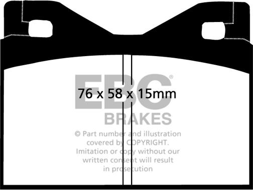 EBC Brakes DP126 - Комплект спирачно феродо, дискови спирачки vvparts.bg