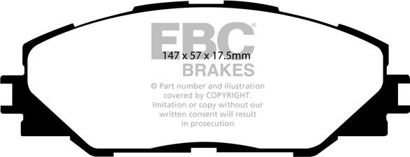 EBC Brakes DP1792 - Комплект спирачно феродо, дискови спирачки vvparts.bg