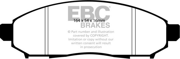 EBC Brakes DP41747R - Комплект спирачно феродо, дискови спирачки vvparts.bg