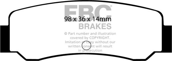 EBC Brakes DP392 - Комплект спирачно феродо, дискови спирачки vvparts.bg