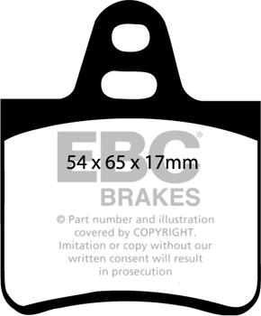 EBC Brakes DP350 - Комплект спирачно феродо, дискови спирачки vvparts.bg