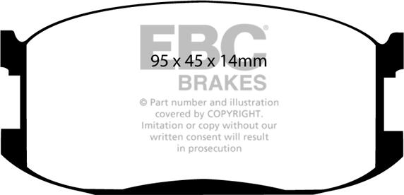 EBC Brakes DP387 - Комплект спирачно феродо, дискови спирачки vvparts.bg
