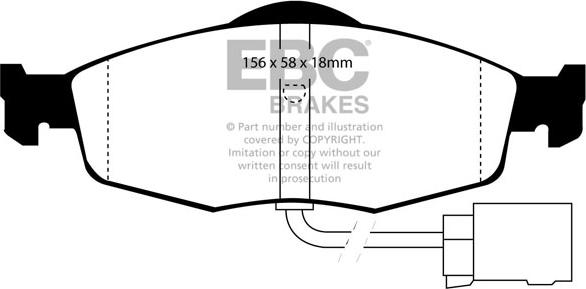 EBC Brakes DP4955R - Комплект спирачно феродо, дискови спирачки vvparts.bg