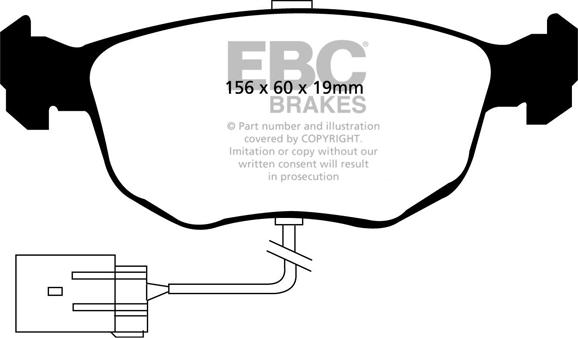 EBC Brakes DP2956 - Комплект спирачно феродо, дискови спирачки vvparts.bg