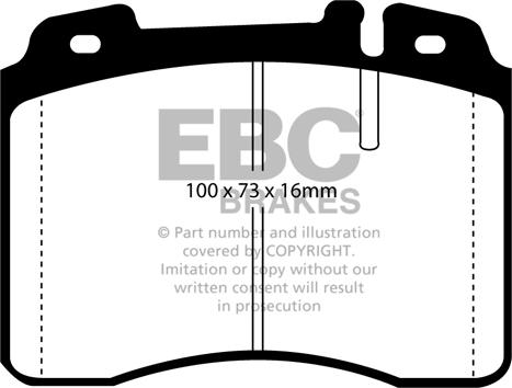 EBC Brakes DP2927/2 - Комплект спирачно феродо, дискови спирачки vvparts.bg