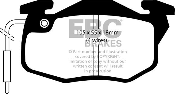 EBC Brakes DP2545/4 - Комплект спирачно феродо, дискови спирачки vvparts.bg