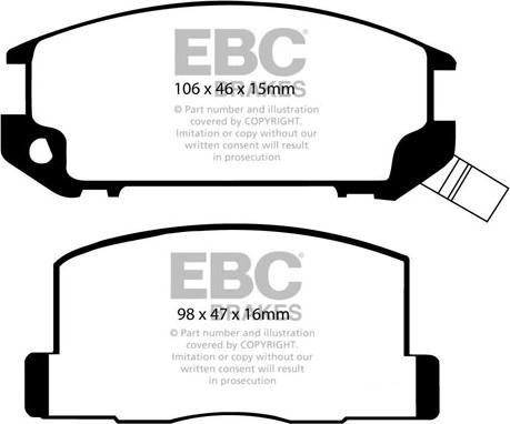 EBC Brakes DP602 - Комплект спирачно феродо, дискови спирачки vvparts.bg