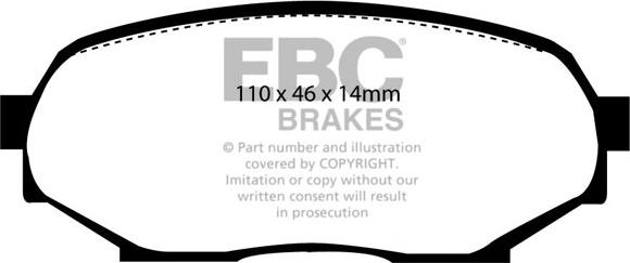 EBC Brakes DP802 - Комплект спирачно феродо, дискови спирачки vvparts.bg