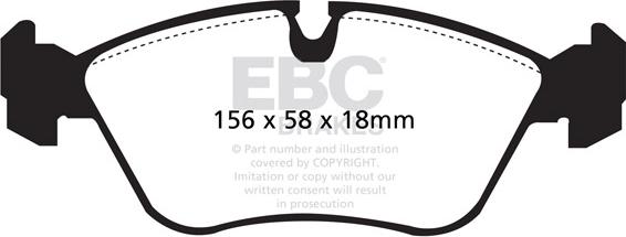 EBC Brakes DP880 - Комплект спирачно феродо, дискови спирачки vvparts.bg