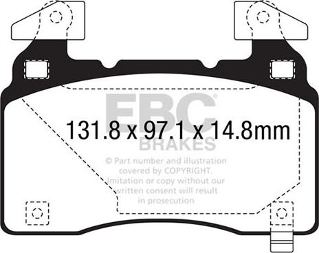 EBC Brakes DP43028R - Комплект спирачно феродо, дискови спирачки vvparts.bg