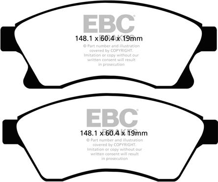 EBC Brakes DPX2065 - Комплект спирачно феродо, дискови спирачки vvparts.bg