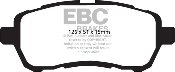 EBC Brakes DP22003 - Комплект спирачно феродо, дискови спирачки vvparts.bg