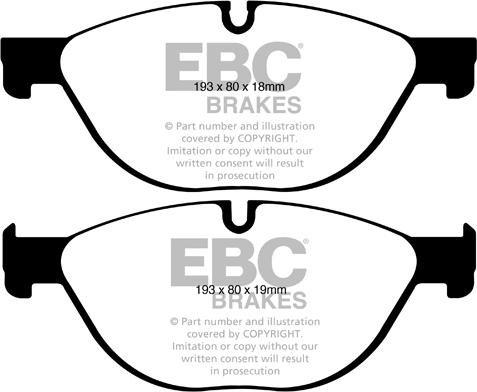 EBC Brakes DP32019C - Комплект спирачно феродо, дискови спирачки vvparts.bg