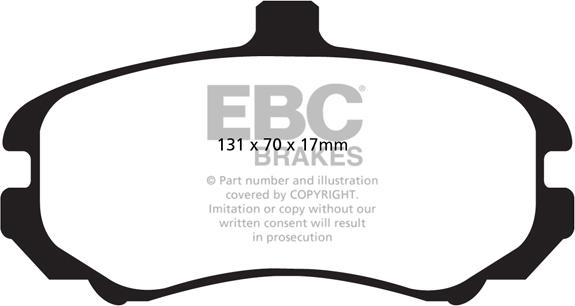 EBC Brakes DPX2028 - Комплект спирачно феродо, дискови спирачки vvparts.bg