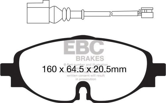 EBC Brakes DP22150 - Комплект спирачно феродо, дискови спирачки vvparts.bg