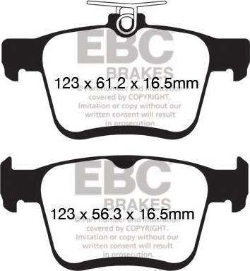 EBC Brakes DPX2153 - Комплект спирачно феродо, дискови спирачки vvparts.bg