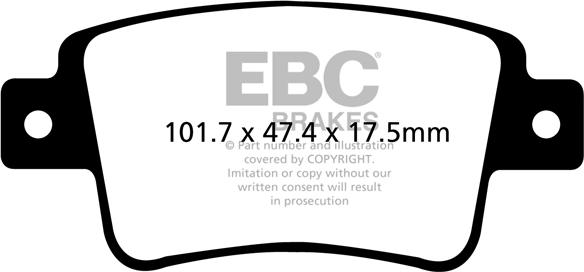 EBC Brakes DPX2101 - Комплект спирачно феродо, дискови спирачки vvparts.bg