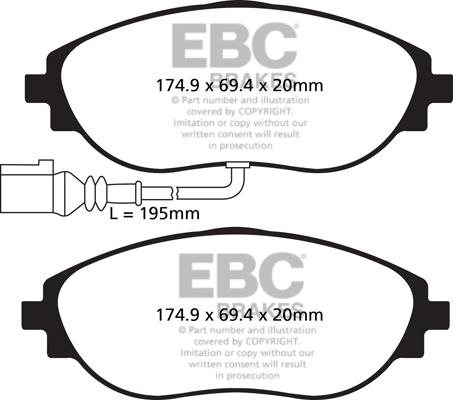 EBC Brakes DP22127 - Комплект спирачно феродо, дискови спирачки vvparts.bg