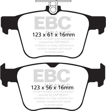 EBC Brakes DP42173R - Комплект спирачно феродо, дискови спирачки vvparts.bg