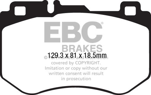 EBC Brakes DP42209R - Комплект спирачно феродо, дискови спирачки vvparts.bg