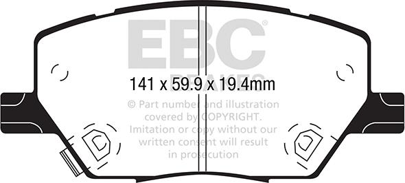 EBC Brakes DP22239 - Комплект спирачно феродо, дискови спирачки vvparts.bg