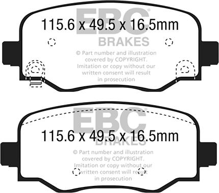 EBC Brakes DP22237 - Комплект спирачно феродо, дискови спирачки vvparts.bg