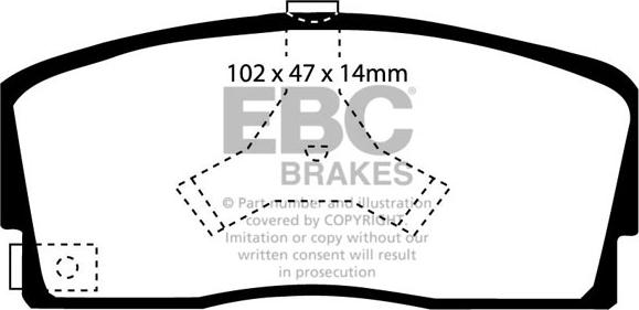 EBC Brakes DP2765 - Комплект спирачно феродо, дискови спирачки vvparts.bg