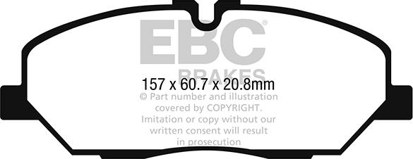 EBC Brakes DPX2285 - Комплект спирачно феродо, дискови спирачки vvparts.bg