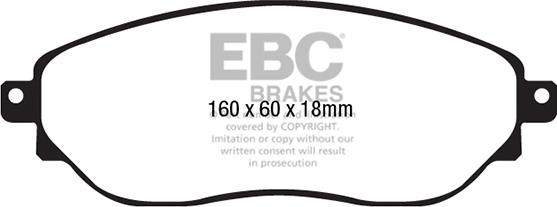 EBC Brakes DPX2226 - Комплект спирачно феродо, дискови спирачки vvparts.bg