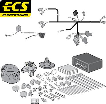 ECS AF01407U - Електрокомплект, теглич vvparts.bg