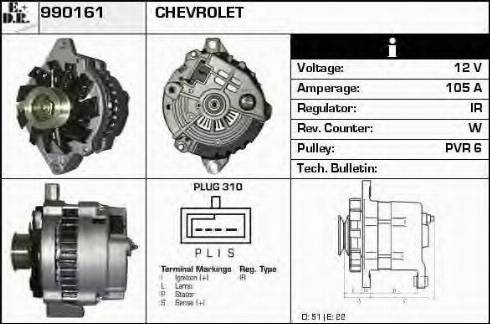 EDR 990161 - Генератор vvparts.bg