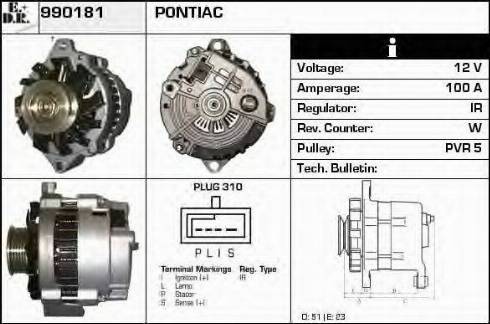 EDR 990181 - Генератор vvparts.bg