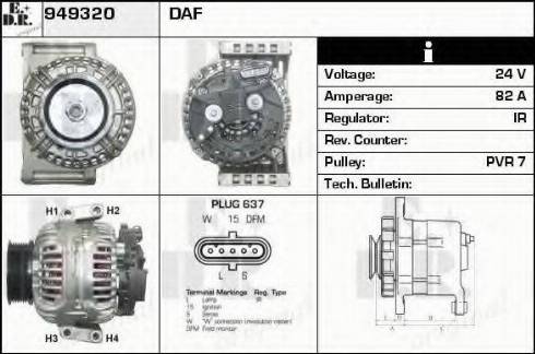 EDR 949320 - Генератор vvparts.bg