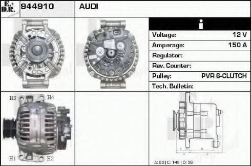 EDR 944910 - Генератор vvparts.bg