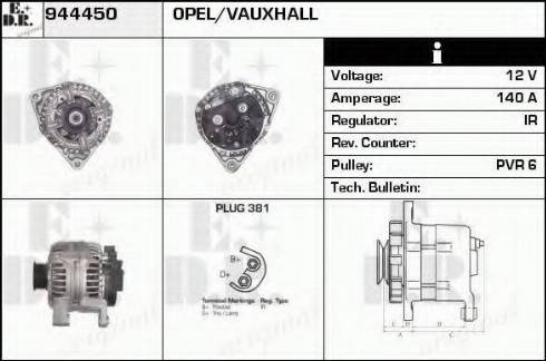 EDR 944450 - Генератор vvparts.bg