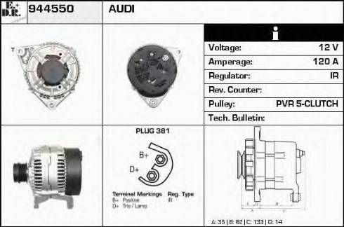 EDR 944550 - Генератор vvparts.bg