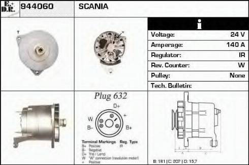 EDR 944060 - Генератор vvparts.bg