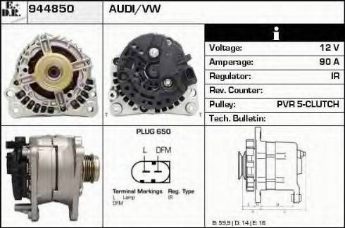 EDR 944850 - Генератор vvparts.bg