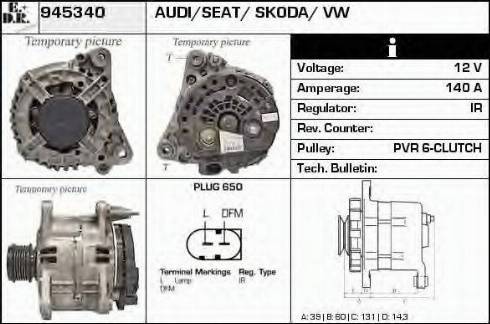 EDR 945340 - Генератор vvparts.bg