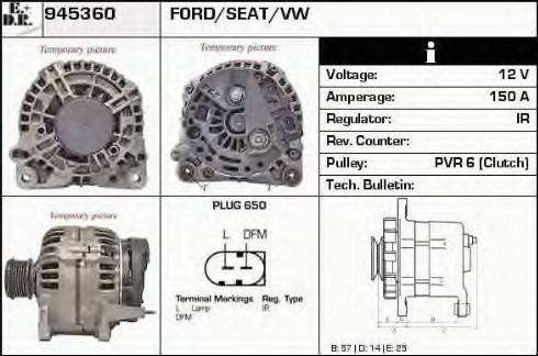 EDR 945360 - Генератор vvparts.bg