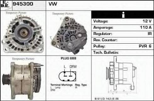 EDR 945300 - Генератор vvparts.bg