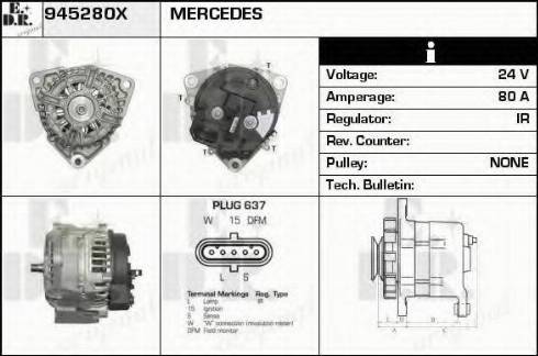 EDR 945280X - Генератор vvparts.bg