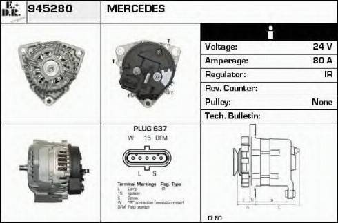 EDR 945280 - Генератор vvparts.bg